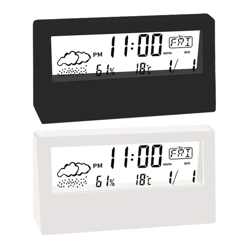 LED Thermometer Thermo-Hygrometer Multifunction Electronic Clock Temperature Humidity Meter Weather Station for Home With Alarm view 2