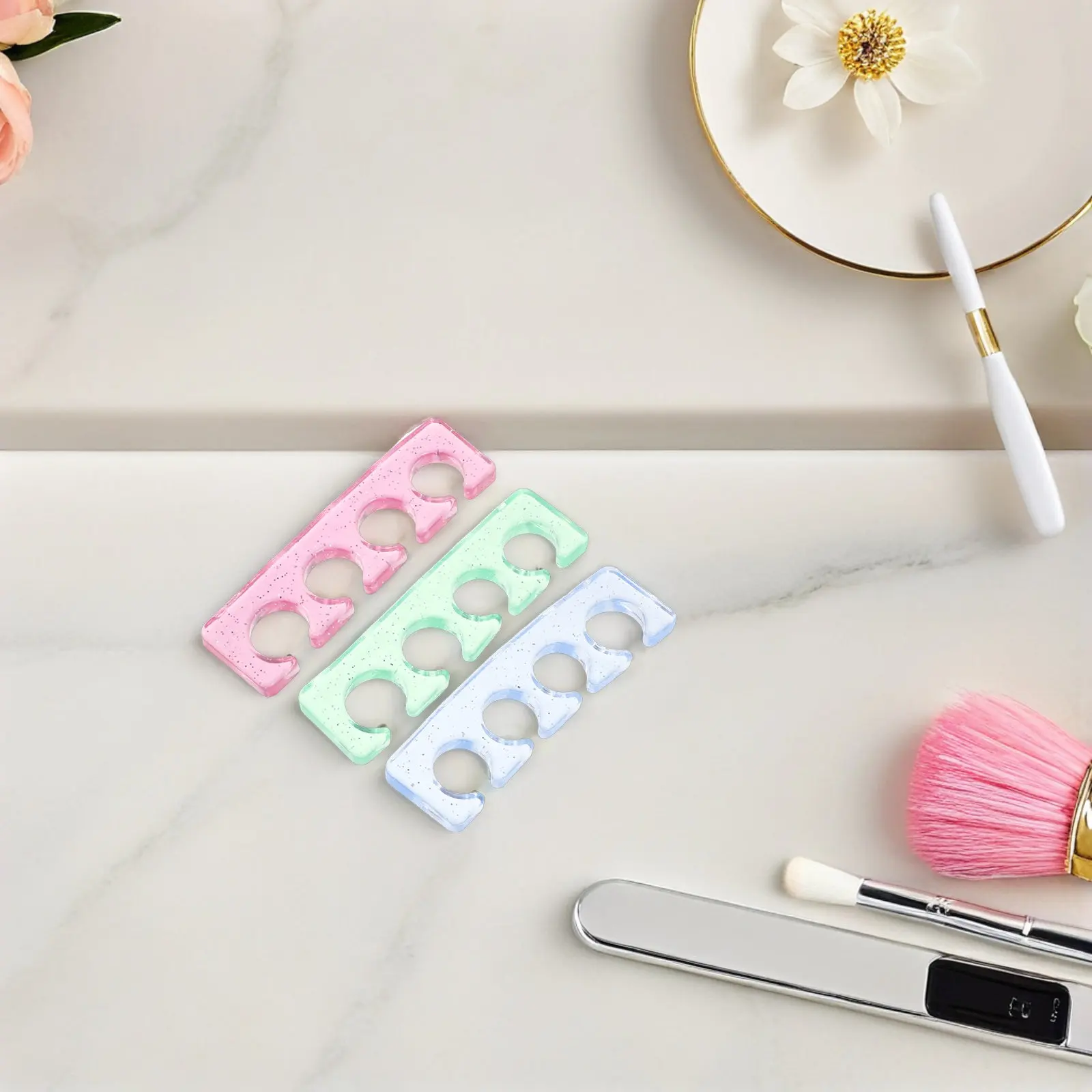 

12Pcs Toe Separators Soft Silicone Nail Art Dividers for Manicure Pedicure Toenail Separation Finger Spacers Nail Painting Tools