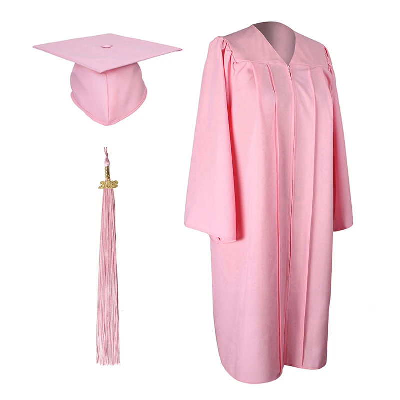 Abito da laurea universitaria College uniforme da studente di scuola superiore secondaria con nappa Bachelor Robes + Set di cappelli indossare vestito adulto bambino