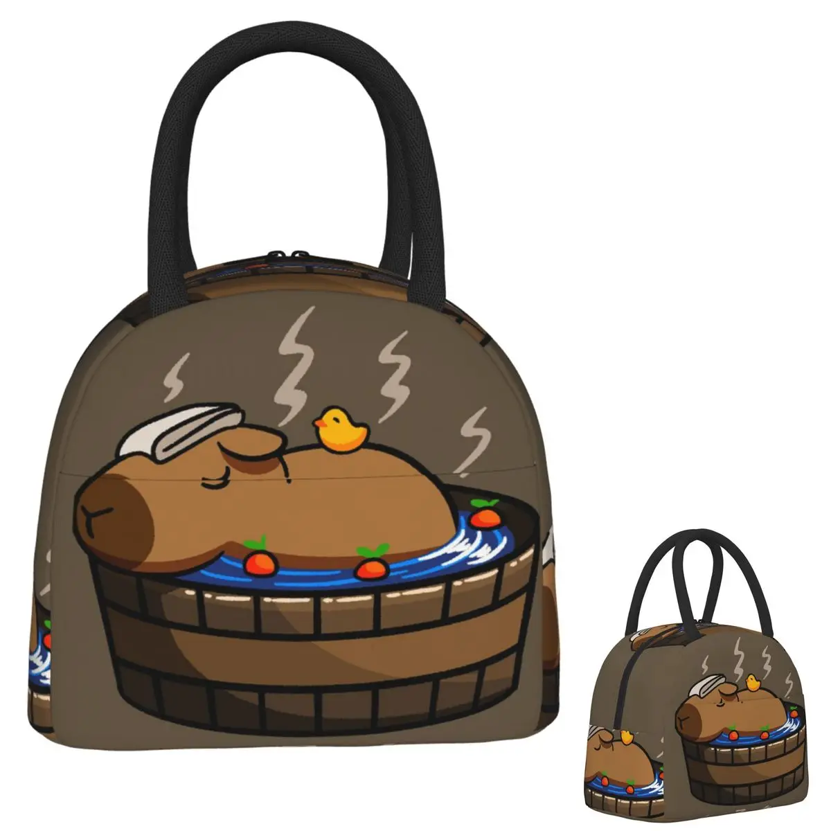 

Capybara Animal Pattern Lunch Bags Insulated Bento Box Portable Lunch Tote Picnic Bags Cooler Bag for Woman Student School
