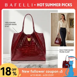 New 2026 Light Luxury Crocodile Pattern Genuine Leather Women's Messenger Bag Commuter Versatile Large Capacity Handbag
