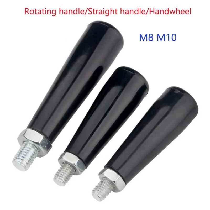 

1 шт., черная бакелитовая вращающаяся прямая ручка, маховик, ручка станка, бакелитовый винт M8 M10