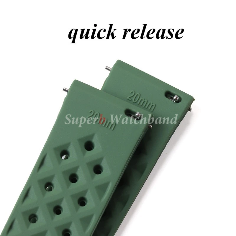 Tropical Silicone Watch Band Quick Release Strap 18mm 20mm 22mm for Oris for Seiko for Citizen Rubber Tropic Smart Watch Straps
