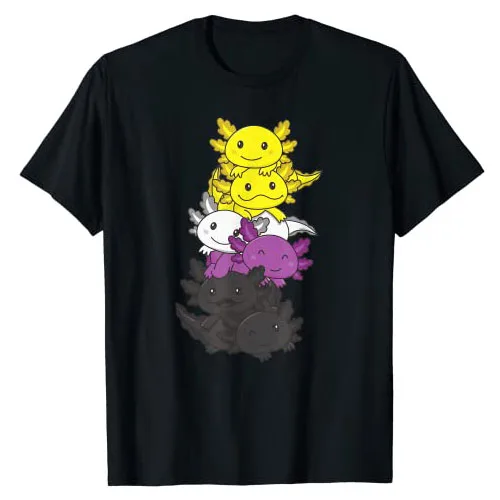 

Nonbinary Flag Non Binary Gay Pride LGBTQ Axolotl T-Shirt Cute Animals LGBT Month Graphic Tee Tops Fashion Short Sleeve Blouses