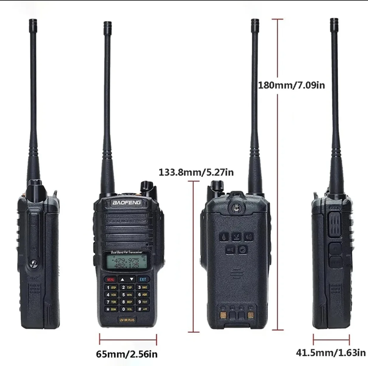 Waterproof Walkie Talkie IP68 Baofeng UV-9R Plus 10km High Power Dual Band Two Way Radio UHF VHF Portable Ham Radio UV9RPLUS - view 3