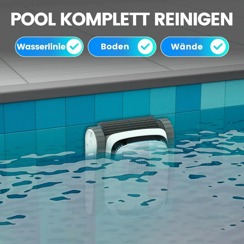 Robot nettoyeur de piscine, aspirateur de piscine pour piscines creusées et hors sol, aspirateur de piscine d'escalade murale, navigation intelligente