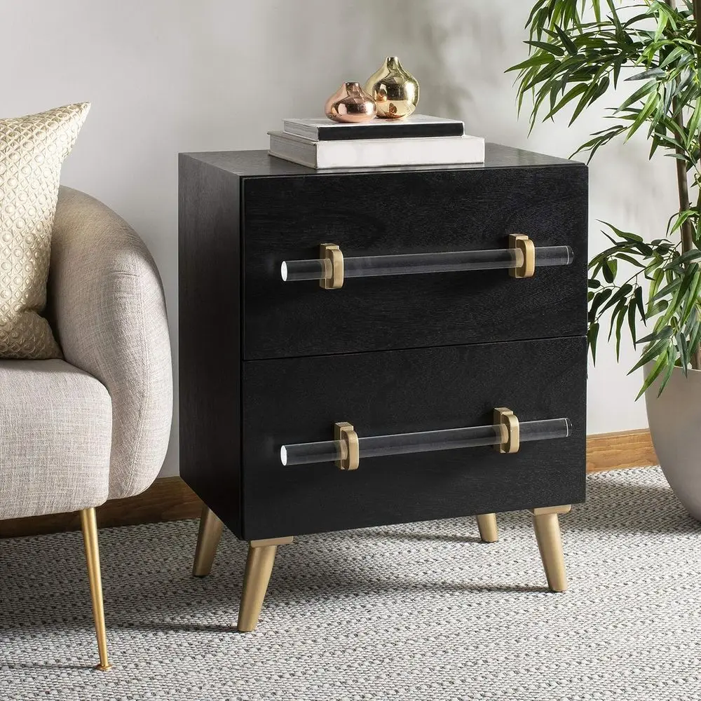 Sienne Black 2 Drawer Nightstand Collection