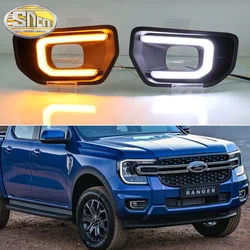SNCN LED Daytime Running Light For Ford Ranger XLT SPORT Platinum 2022 2023 Car Accessories 12V DRL Fog Lamp Decoration