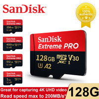 SanDisk Extreme Pro Flash 128GB Card Micro SD Card SDXC UHS-I 400GB 256GB 64GB U3 V30 TF Card Memory Card Adapter for Camera DJI