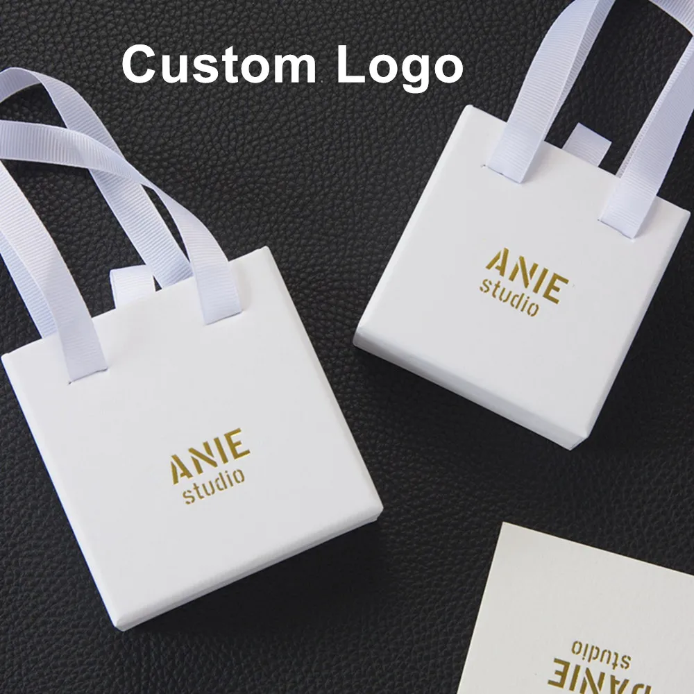 Custom Logo Black Paper Box Slide Box String Box 8x8cm Necklace Earrings Ring Jewelry Packaging Box Custom Jewelry Drawer Box