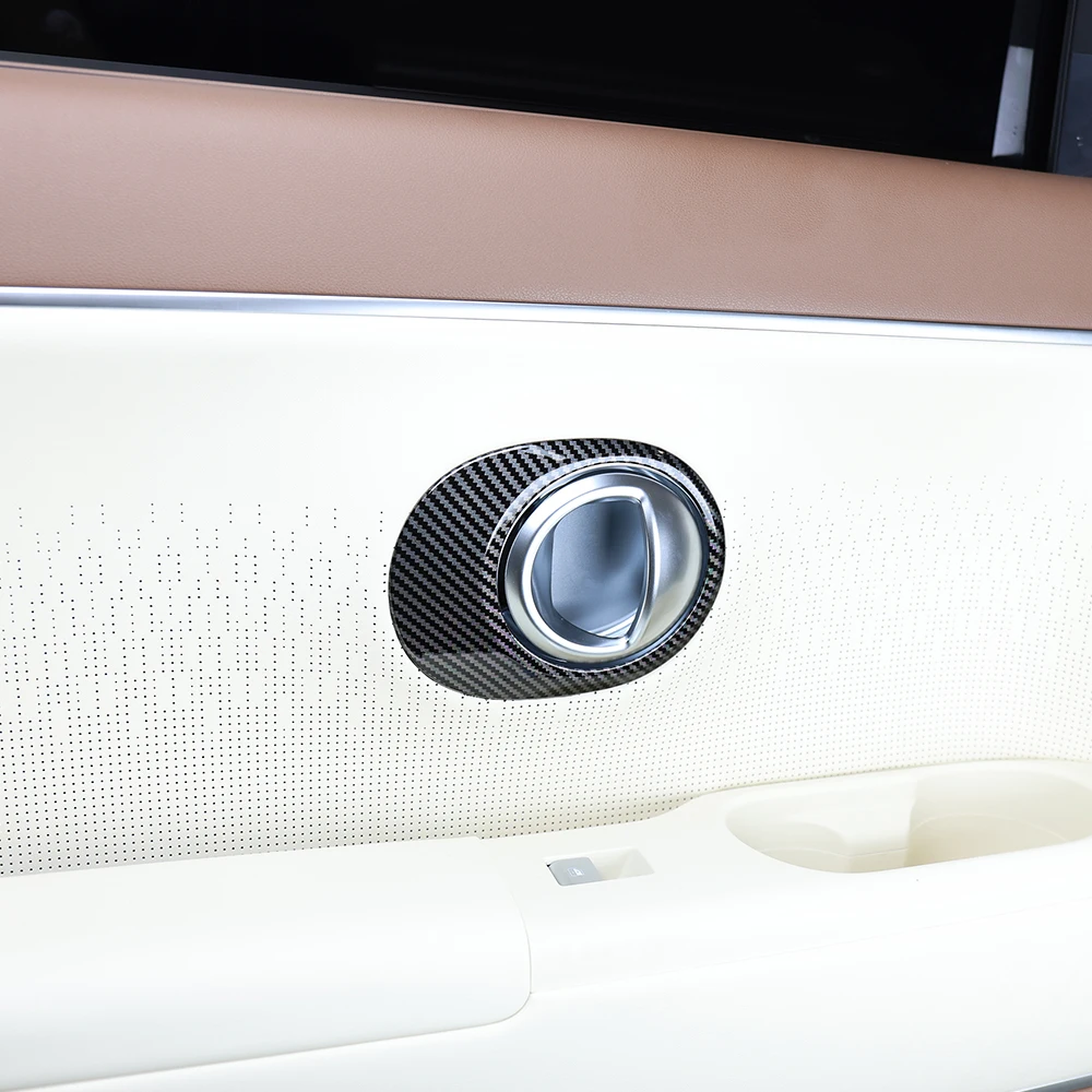 لشركة هيونداي أيونيك 9 ألياف الكربون الباب الداخلي السلطانية مقبض غطاء إطاري LHD الملحقات الداخلية #5