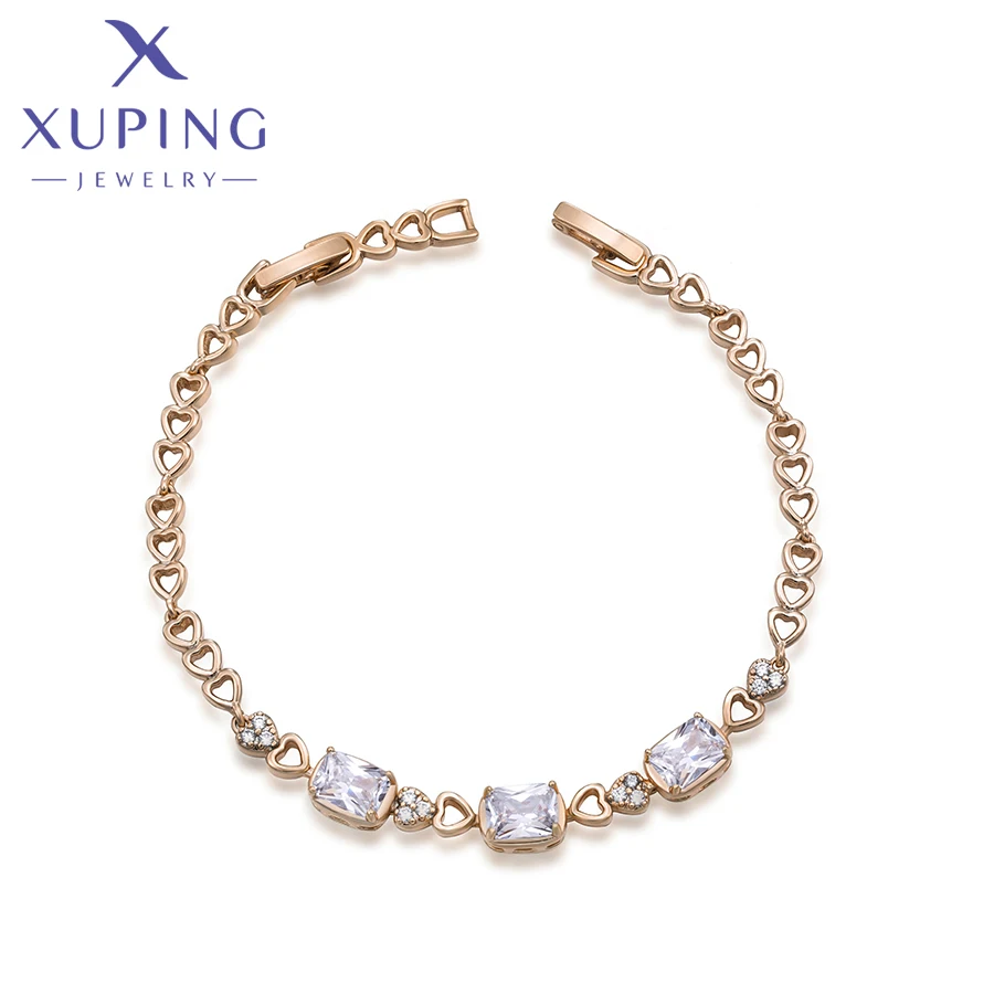 Xuping Schmuck Neue Ankunft Einfache 19,5 cm Kupfer Legierung Mode Frauen Armband Halskette Gold Farbe X000845753
