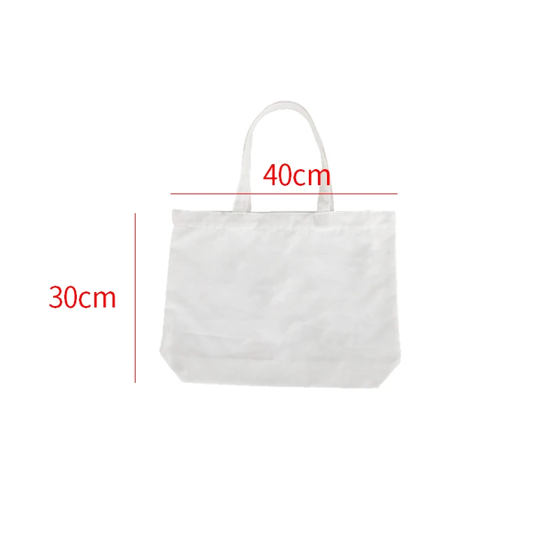 5pcs Printable Custom Tote Bag White Sublimation Blank Non-Woven Shoulder Bags Thicken Outdoor Portable Handbag