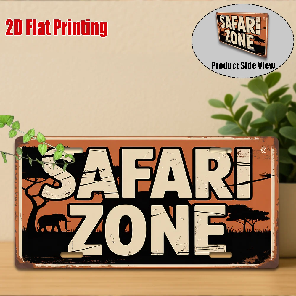 2D Flat Printing, 1pc, Vintage Metal Sign, for Decorative Purposes Only, Outdoor Plaque & Wall Decor (29.97 cm * 14.99 cm), Wild