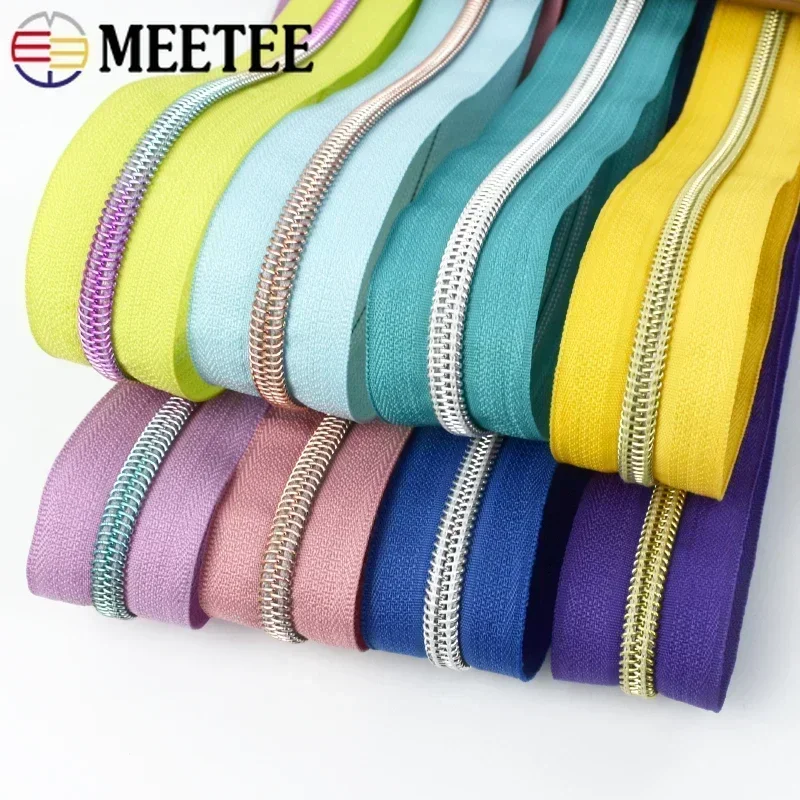 10-50Meters 5# Nylon Zipper By Meter Bag Coil Plastic Zippers Jacket Pocket Zips Replacement Repair Kit DIY Garment Accessories