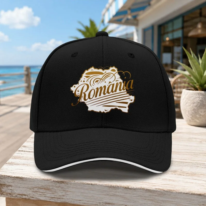 Romania Map Baseball Cap Unisex Lightweight Duckbill Cap for Streetwear Outdoor Sports Themed Parties Mardi Gras