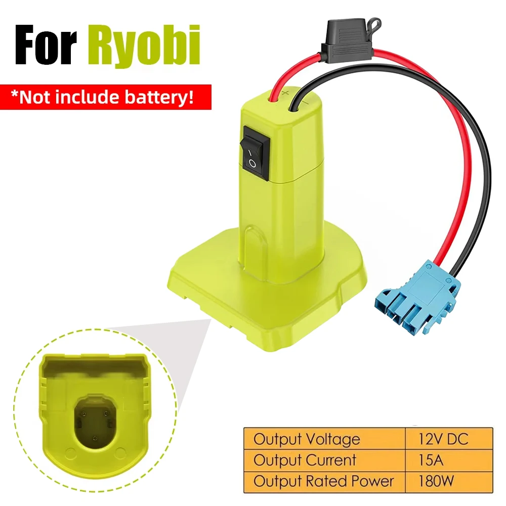 Power Wheels Adapter For Ryobi 18V Battery With Fuse Switch DIY Battery Adapter Connector For Ryobi 18V Nimh/Nicd/Li-ion Battery