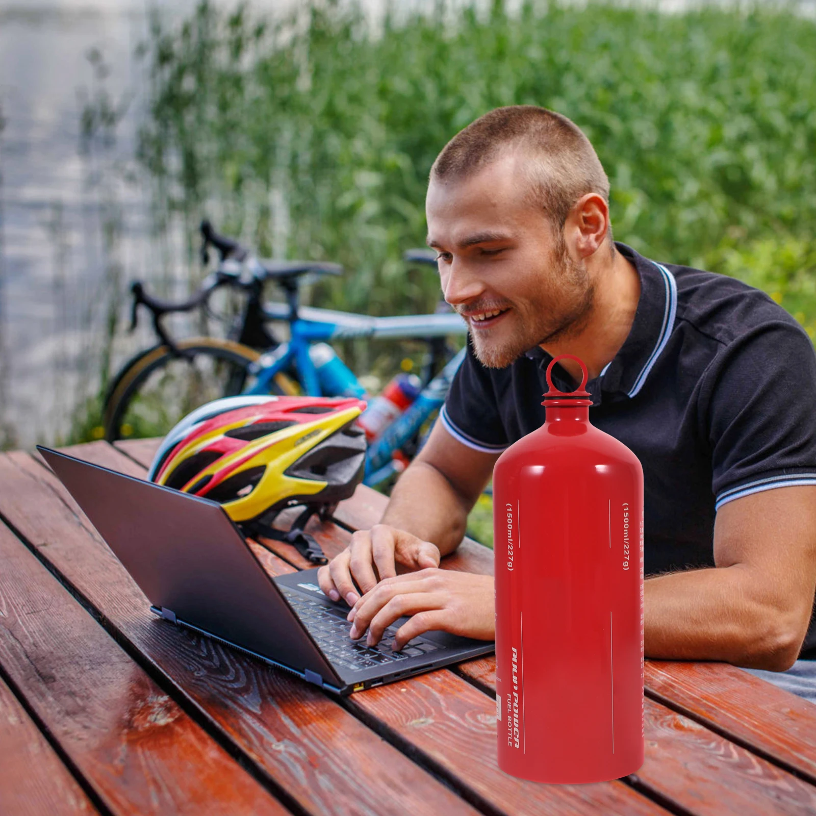 

1500ML Fuel Bottle Thickened Aluminum Leak Proof Camping Emergency Motorcycle Liquid Storage Container Oil Stove Gasoline
