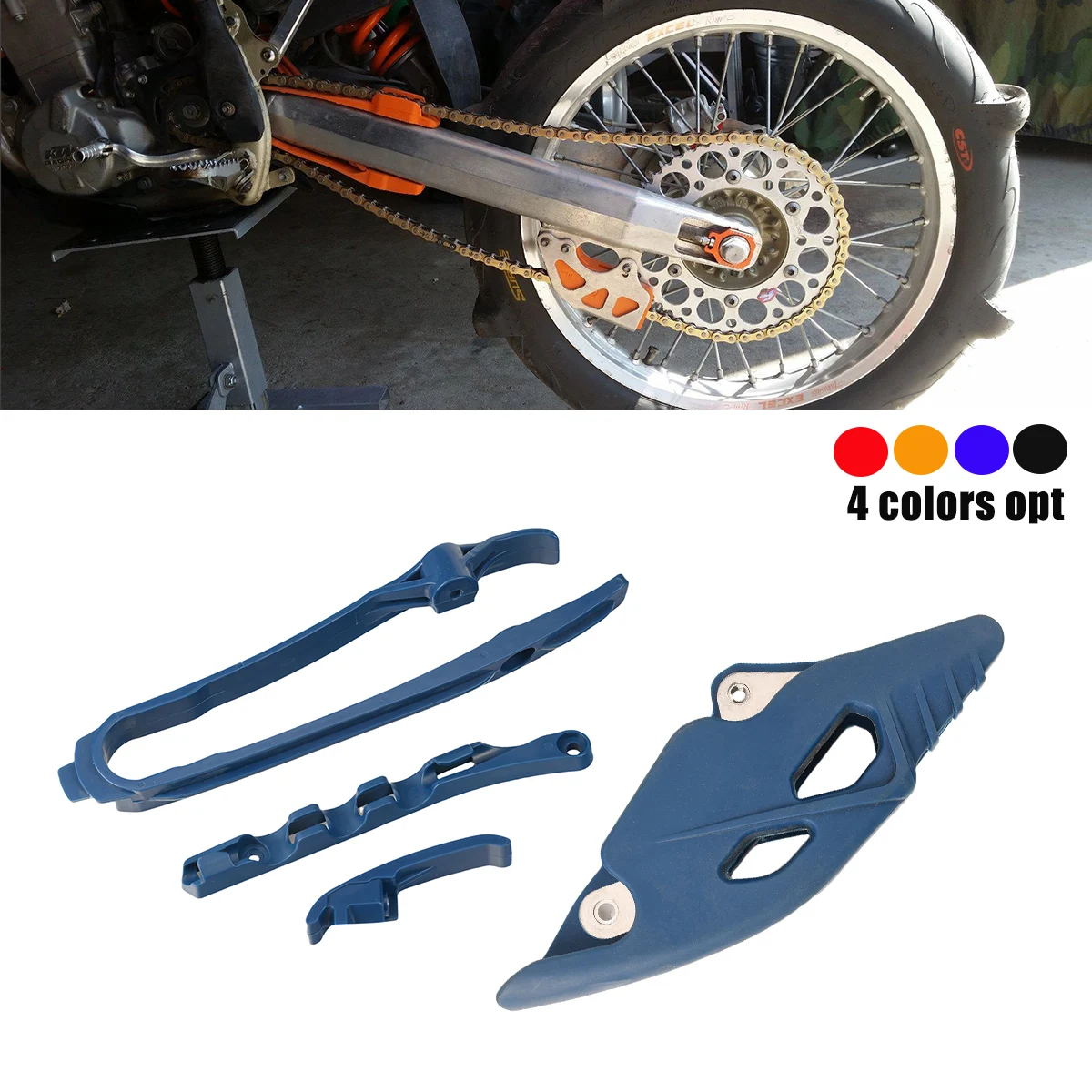 2024 Motorcycle Swingarm Chain Slider Kit Chain Guard Guide Brake Hose Clamp For EXC EXCF KTM SX SXF XC XCF XCFW 350 450 250 300