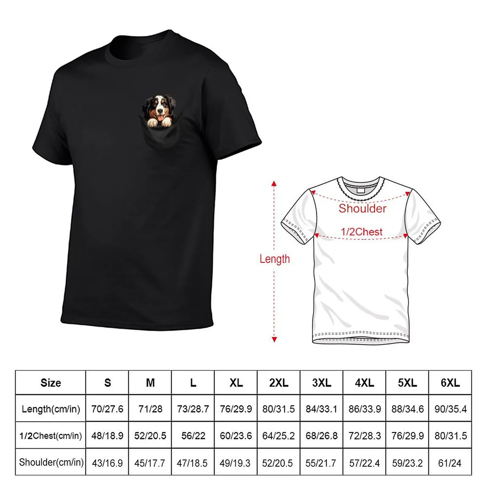 Dog in a Pocket Cute Bernese Mountain Puppy T-Shirt man clothes essential t shirt tees oversized t shirt men