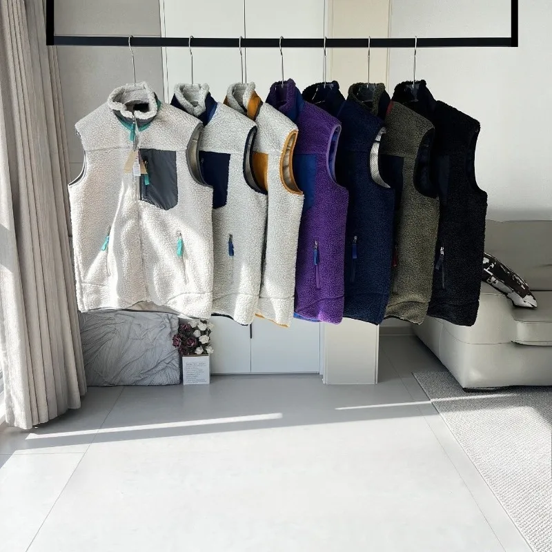 عالية الجودة صوف الضأن فضفاض الوقوف طوق الصوف جاكيت زيبرا الخريف والشتاء سميكة الدافئة لينة ومريحة زوجين سترة