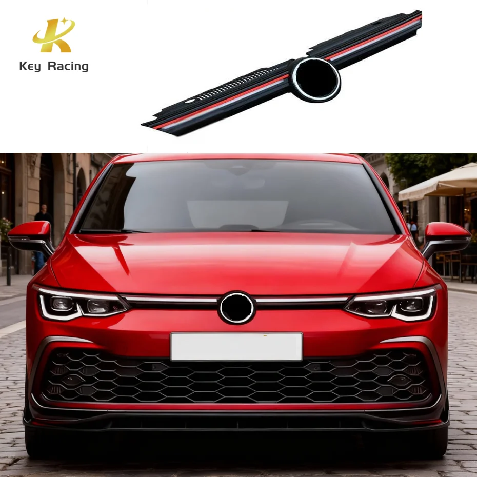 Fit For Volkswagen Golf 8 MK8 GTl Pro Rling Front Bumper Grille Car Accessories Front Grill With LED Light