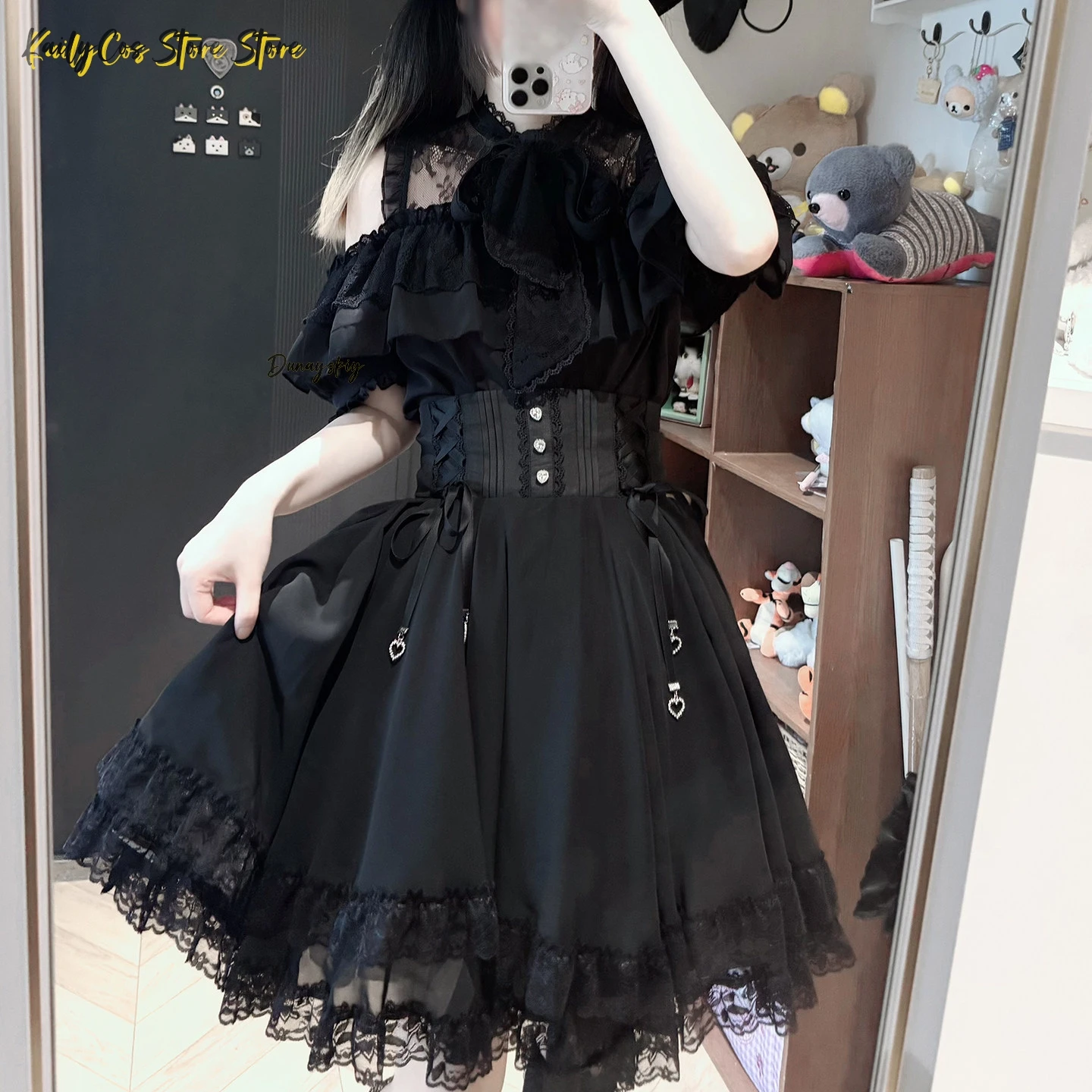 Blouse Off Shoulder - Süßes, schulterfreies Blusen- und Rock-Set im