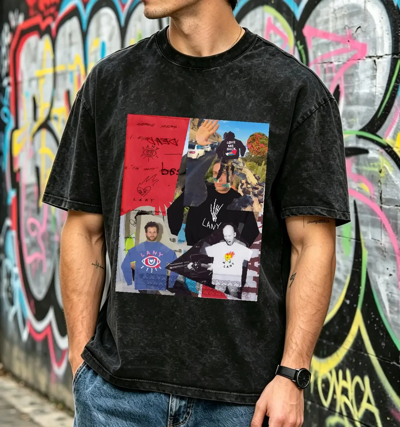 washed T Shirt LANY Collage Album Cover Mamas Boy Retro Merch Fan Outfit Sizing long or short sleeves vintage Washed streetwear