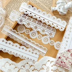 5Pcs/Bag Vintage Hollow Lace paper Aesthetic Decorative Junk Journal DIY Scrapbooking Creative Stationery Decor Paper Set