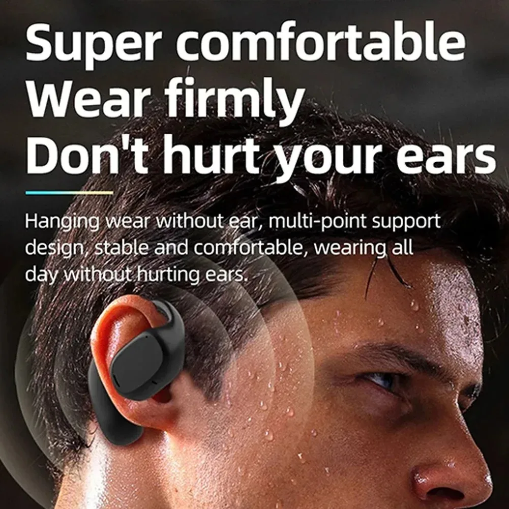 ワイヤレスオープンイヤー Bluetooth ヘッドフォン TWS タッチコントロールノイズリダクション HIFI 9D ステレオイヤホン防水スポーツイヤホン