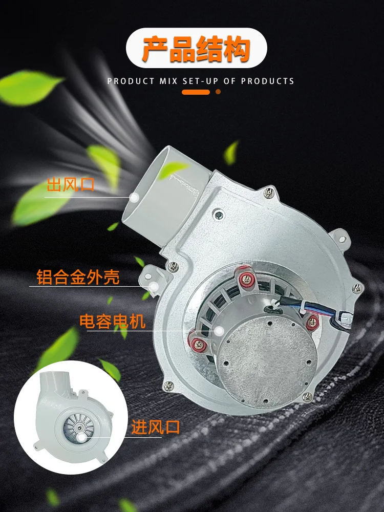 High temperature resistant biomass pellet furnace induced draft fan, small silent blue charcoal fireplace heating