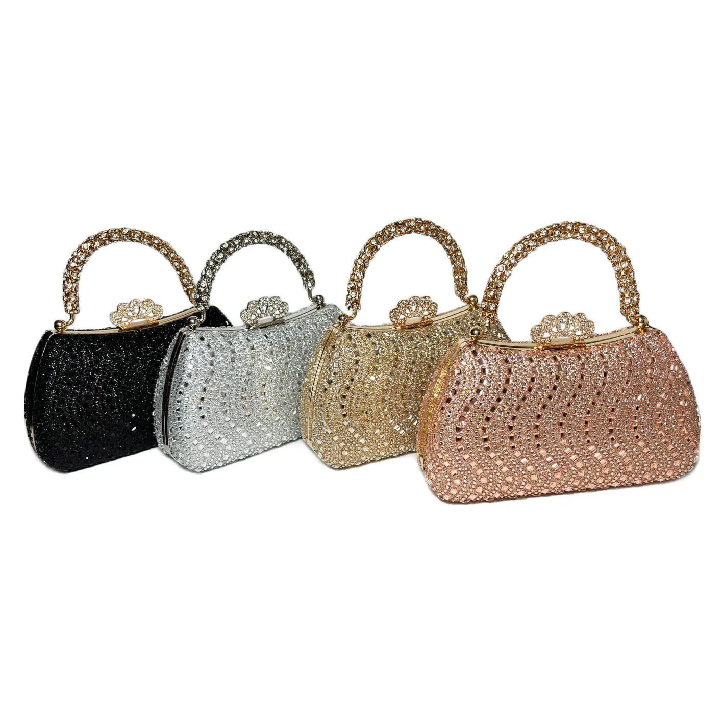 2024 New Luxury Fashion Diamonds Women's Handbags Full Rhinestone Design Party Clutch Bag Portable Tote Shoulder Messenger Bags