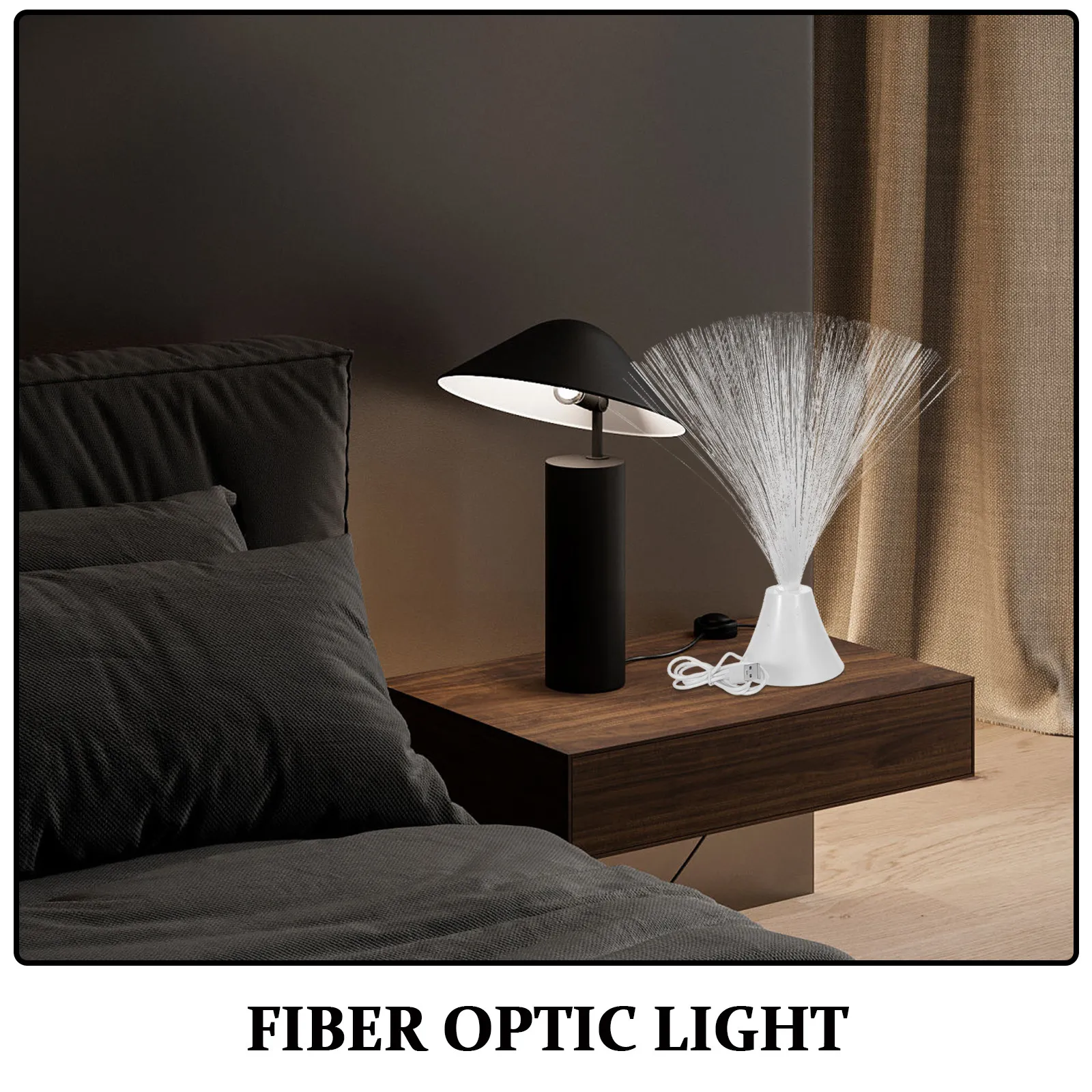 Fiber Optic Light Night Small Night Lamp Color Changing USB Decorative Desk Light Relaxing Atmosphere Fiber Optic Lights