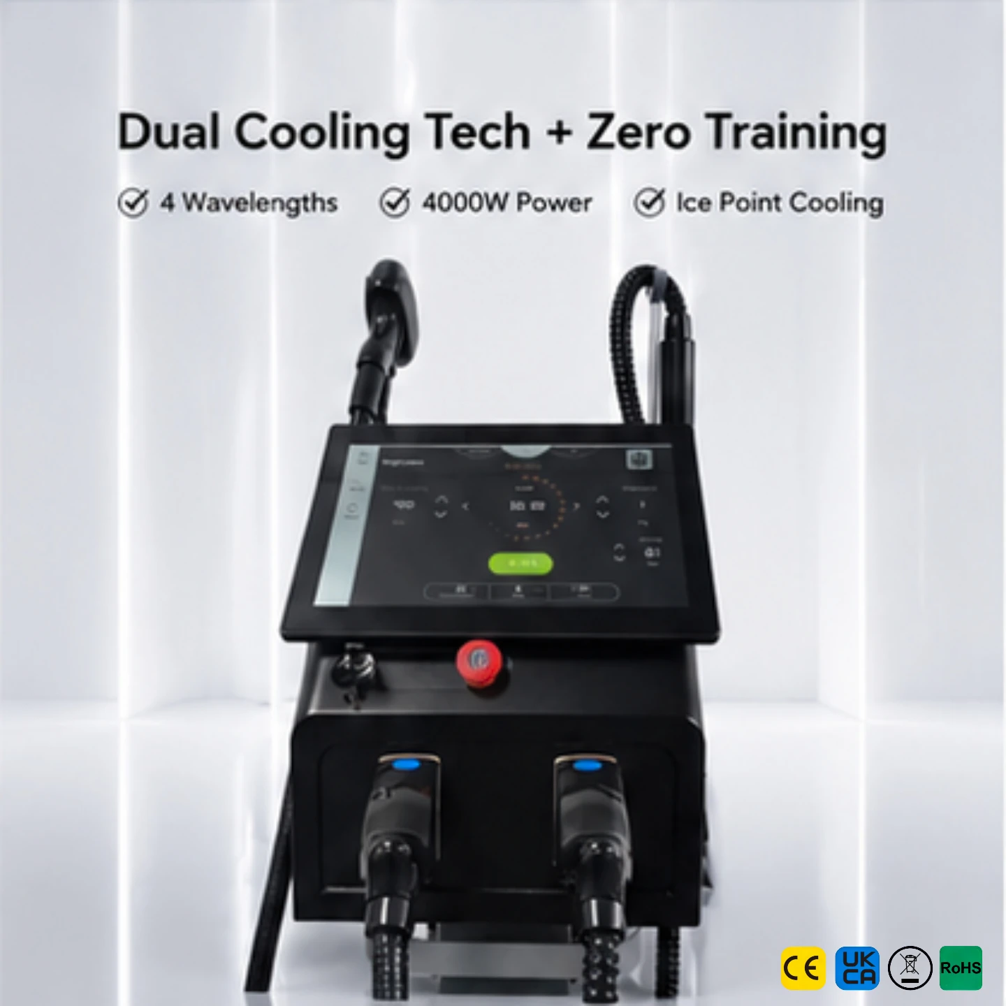 2-in-1 Diode Laser Hair Removal & Picosecond Machine 4000W Dual Cooling Tech Zero Training 4 Wavelengths Ice Cooling for Beauty