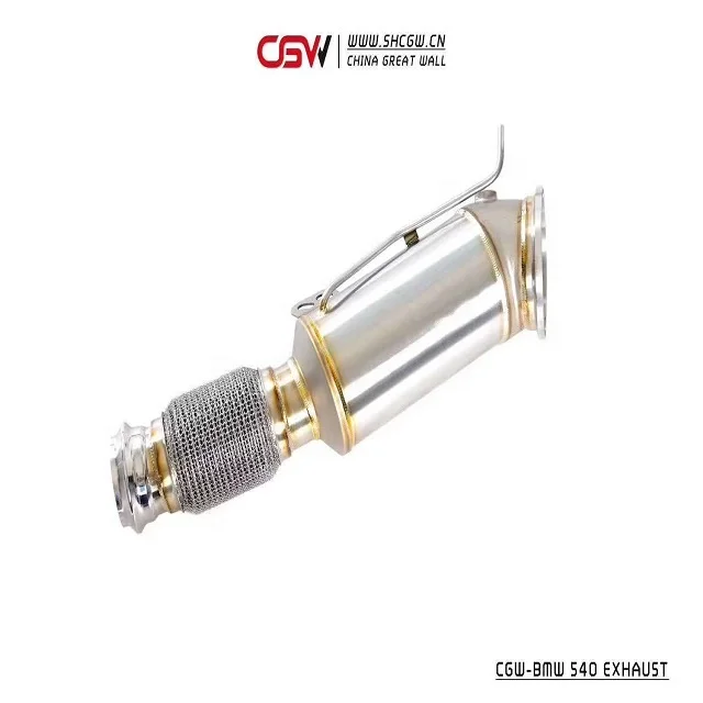 CGW Best Price Performance Sound Exhaust Header Manifold With Heat Shield for 540 B58 G30 G38 3.0T Downpipe