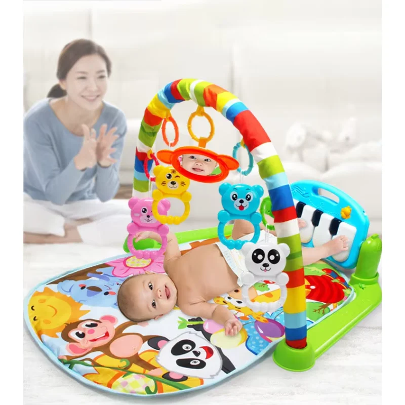 Baby Circular Music Pedal Piano Fitness Stand Baby Crawling Mat Toy