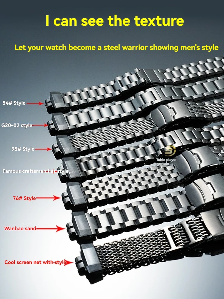 Pulseira de relógio de aço inoxidável GBD-200 para casio G-SHOCK GD-200-1 A preto e GBD-200RD-4, pulseira de metal, pulseira esportiva à prova d'água