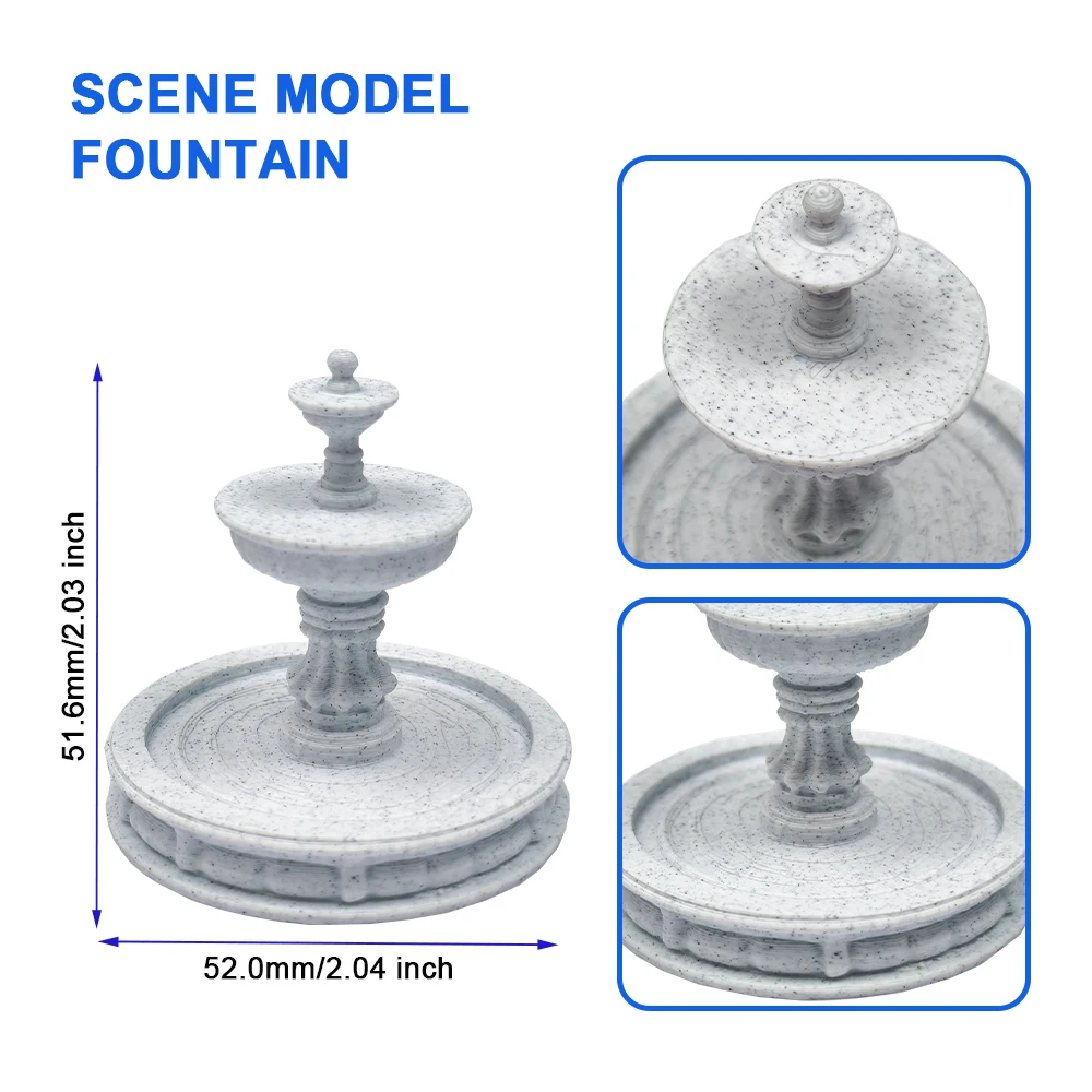 1pc/2pcs Miniature Fountain Model for Diy Modeling Fairy Garden Micro Landscape Decoration Artificial Dollhouse Craft Ornaments