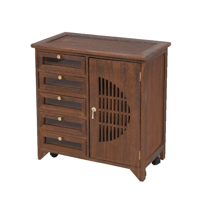 Chinese solid wood small tea cabinet, chest cabinet, retro living room wall locker, American side cabinet, simple dining