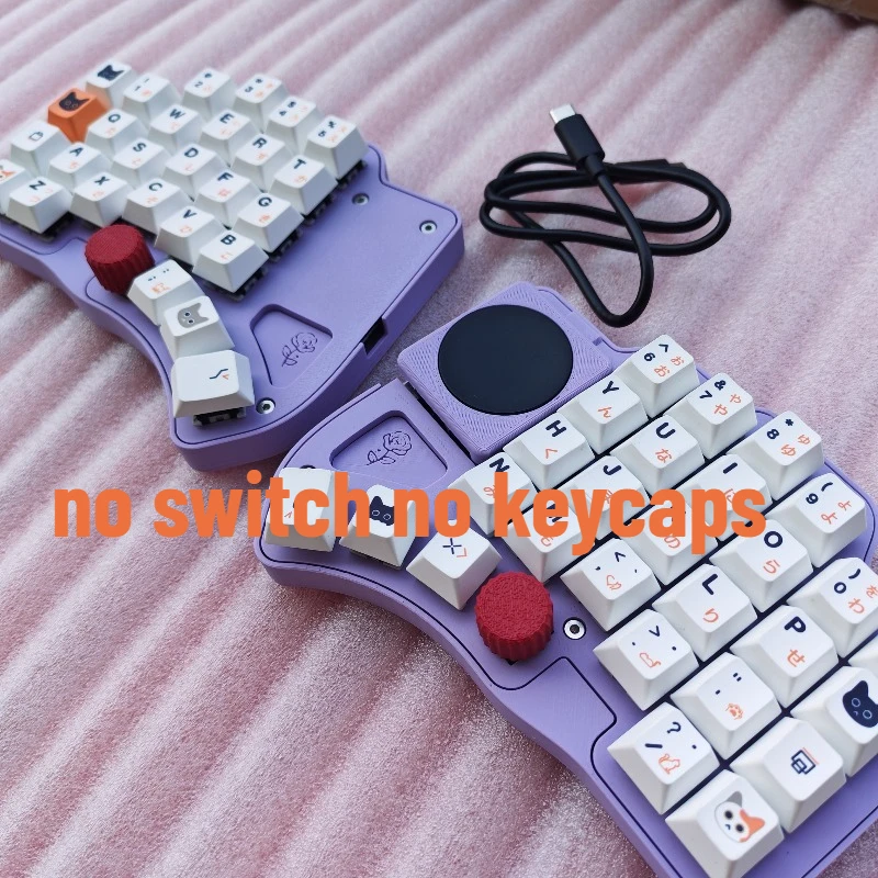 Dilemma 4X6 Circulaire Touchpad Split Keyboard Kit Aangepaste Hot Swappable Knop Bedraad RGB Gaming Keyboard Ondersteunt Ergonomische VIAL - afbeelding 1