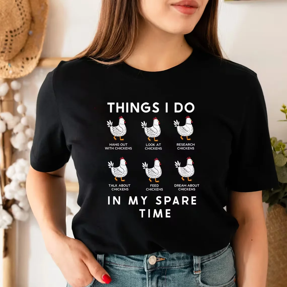 

Забавная рубашка с курицей, рубашка с курицей для девочек, рубашка с курицей для мамы, рубашка для фермерской девушки, рубашка для фермерской семьи, дышащие топы с курицей