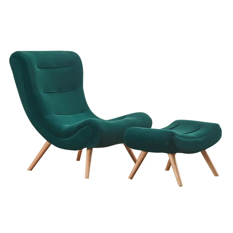 -Muebles para el hogar, sillón tapizado de tela, sofás Divan para sala de estar, silla de caracol de ocio de madera maciza de roble nórdico