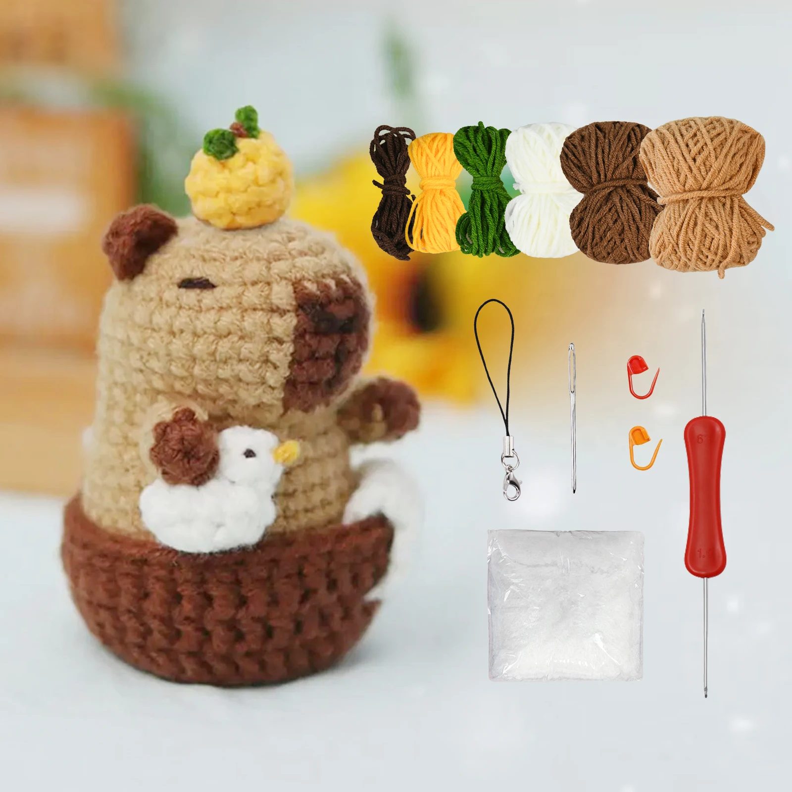 カピバラの編み物キット、かわいい動物の編み物キットセット