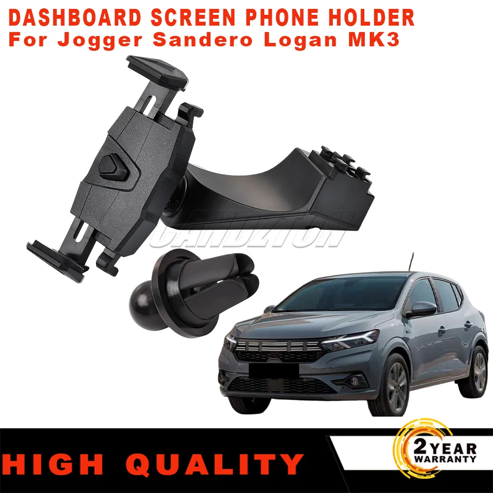 Support de téléphone portable pour écran de tableau de bord, noir, pour Jogger Sandero Logan MK3, accessoires de voiture, 1 pièce, nouveau