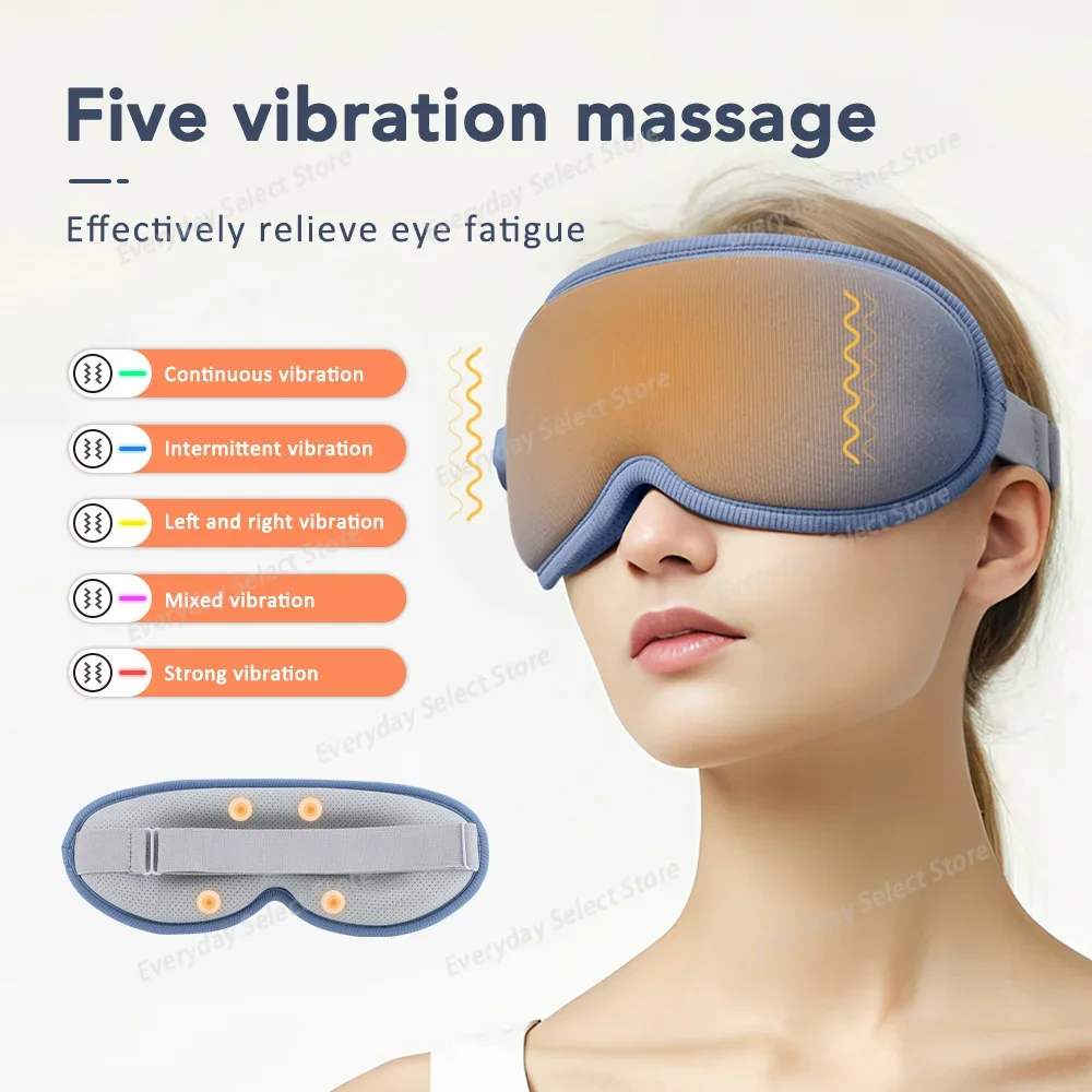 Thickened 3D Stereo Steam Eye‑Massage Mask, Dual‑Use Warm‑Compress Light‑Blocking Sleep‑Focused Relax Eye Mask for Home Bedroom