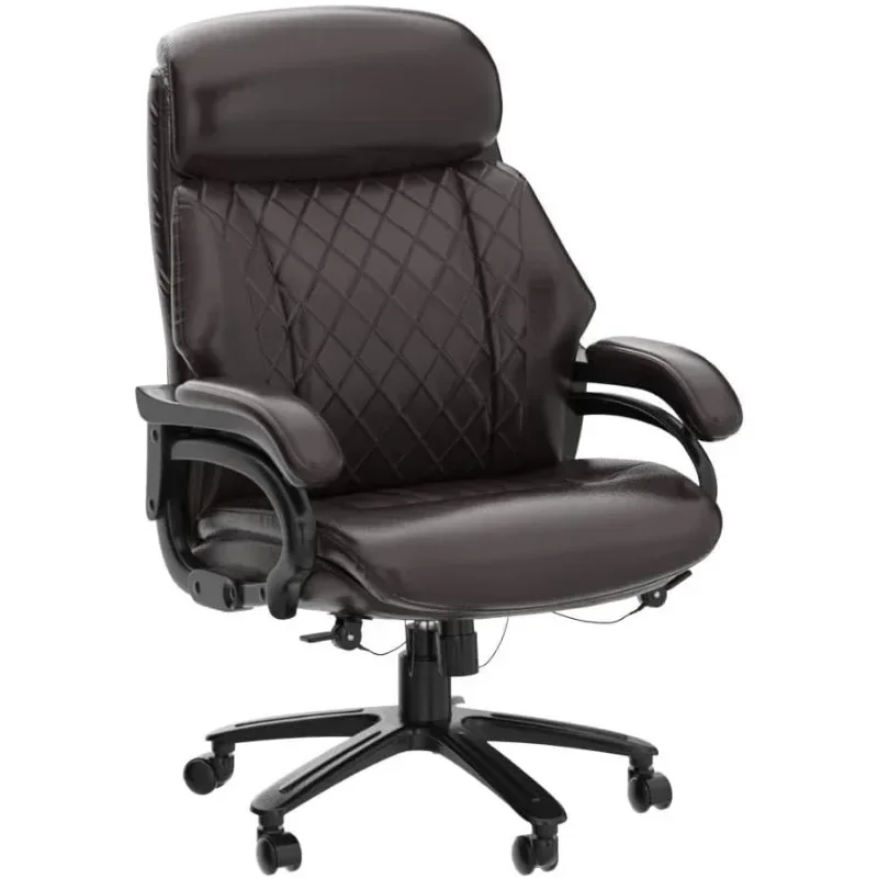 

v Big and Tall Office Chair 400lbs-Heavy Duty Executive Desk Chair Extra Wide Seat, High Back Ergonomic Leather Computer Chair
