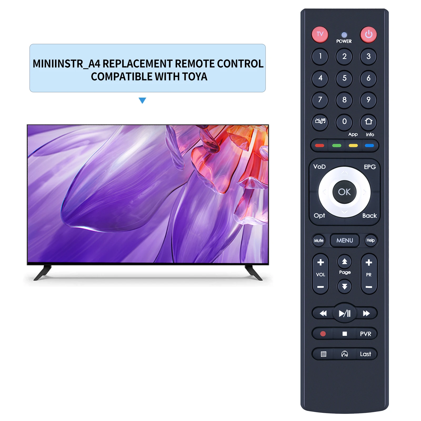 Novo controle remoto de substituição para TOYA 4K C55CX