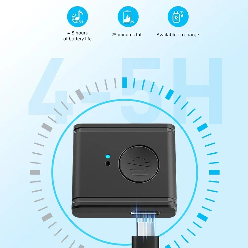 Беспроводной Bluetooth 5.3 приемник вызов прослушивание навигации 3,5 мм AUX автомобильный адаптер Type-C зарядка автомобильный Bluetooth адаптер