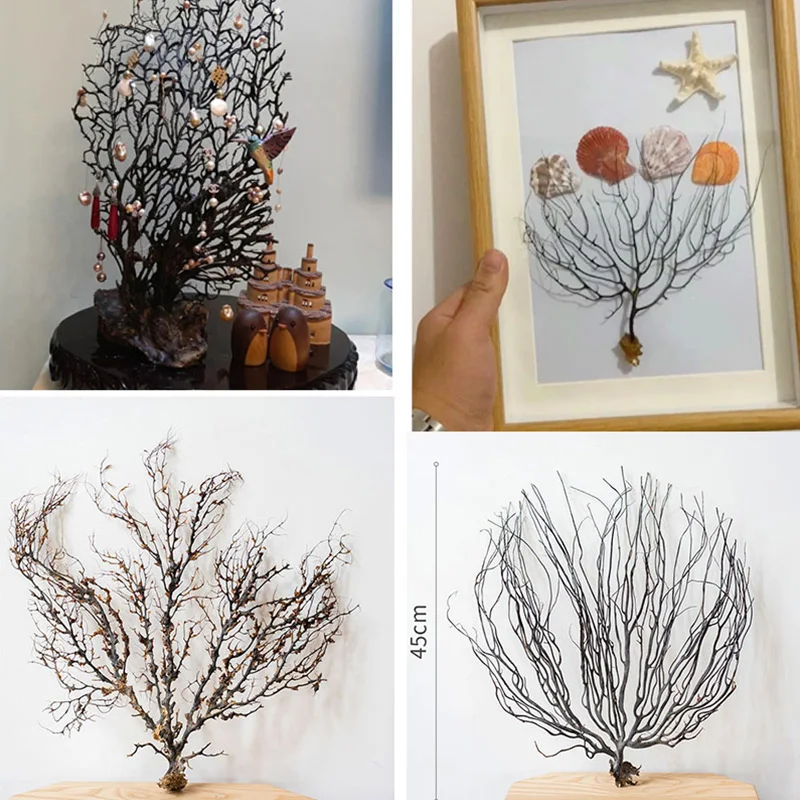 DIY 8/15/CM landscape Natural Coral Amtipathes sp specimen black Aquarium artware Plant Aquario Aquarium Decor Ornament