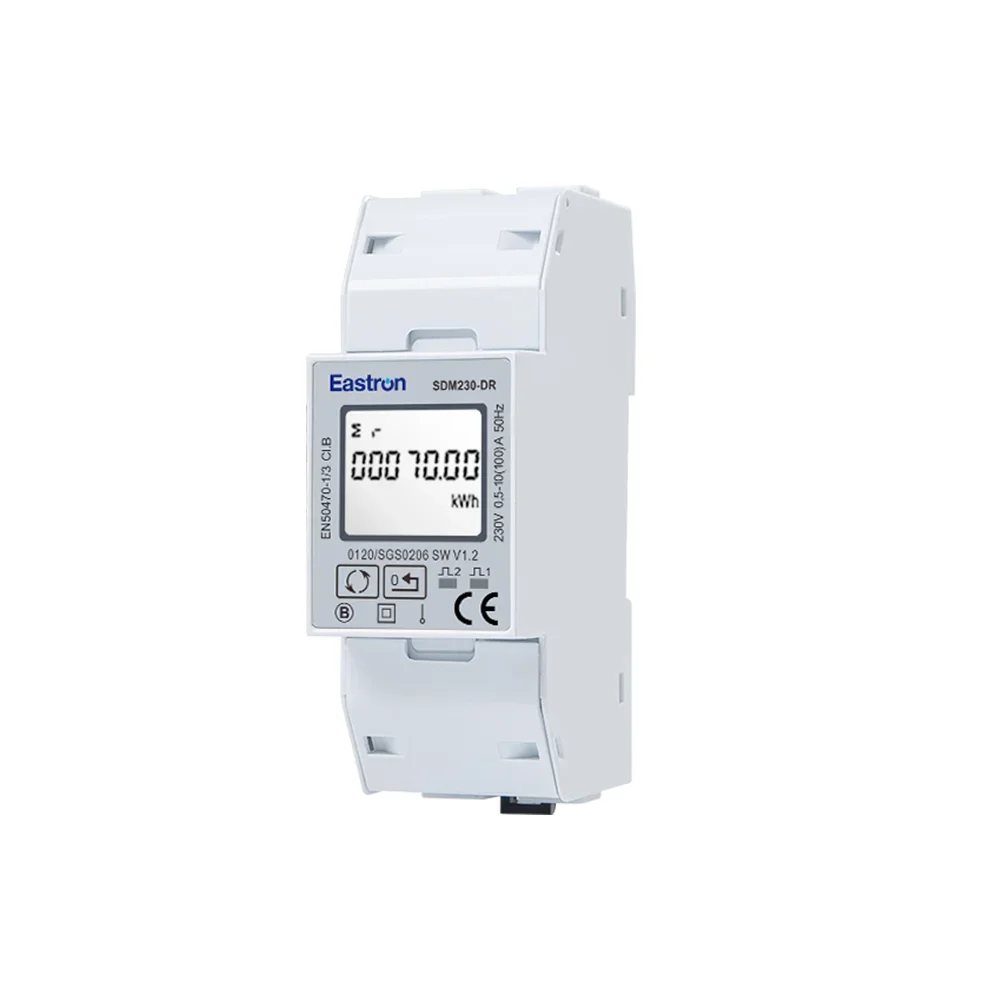 SDM230-DR MID 10(100)A, Single Phase Din Rail Energy Meter, resetable Energy, 100A , Pulse output